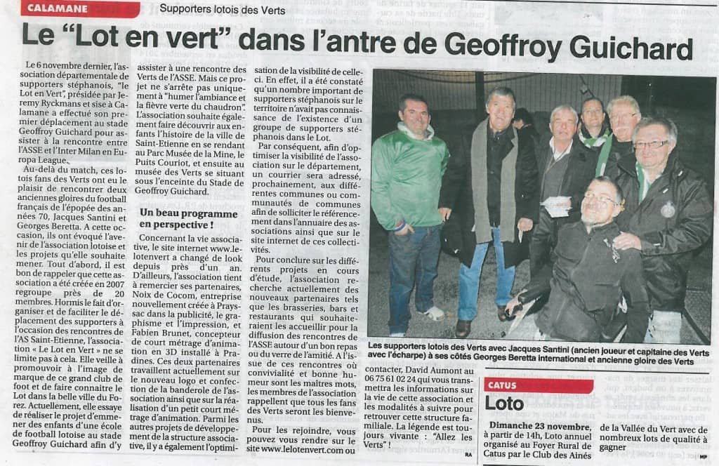 Le Lot en Vert à l’honneur dans la presse – Le Petit Journal – 20 novembre 2014