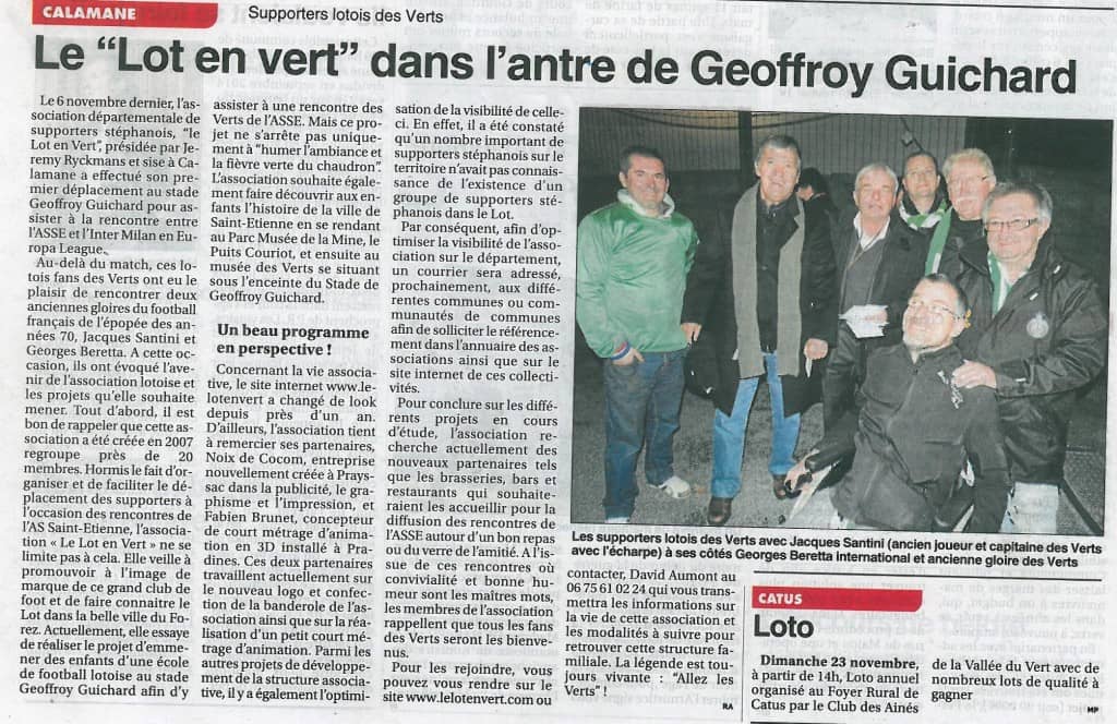 Le petit journal Le Lot en Vert dans lantre de Geoffroy Guichard