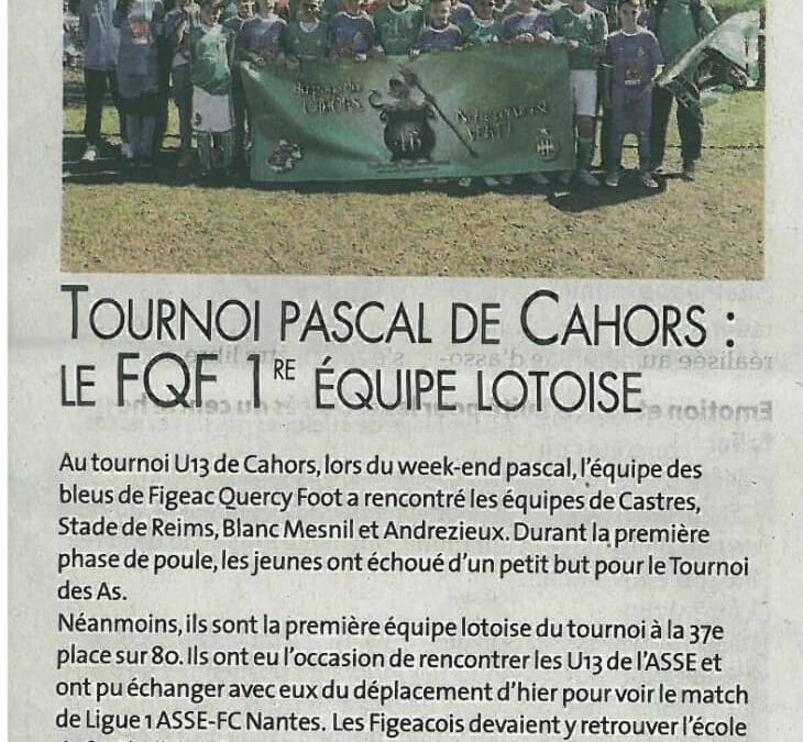 Le Lot en Vert omniprésent au tournoi de Pâques de Cahors 2015